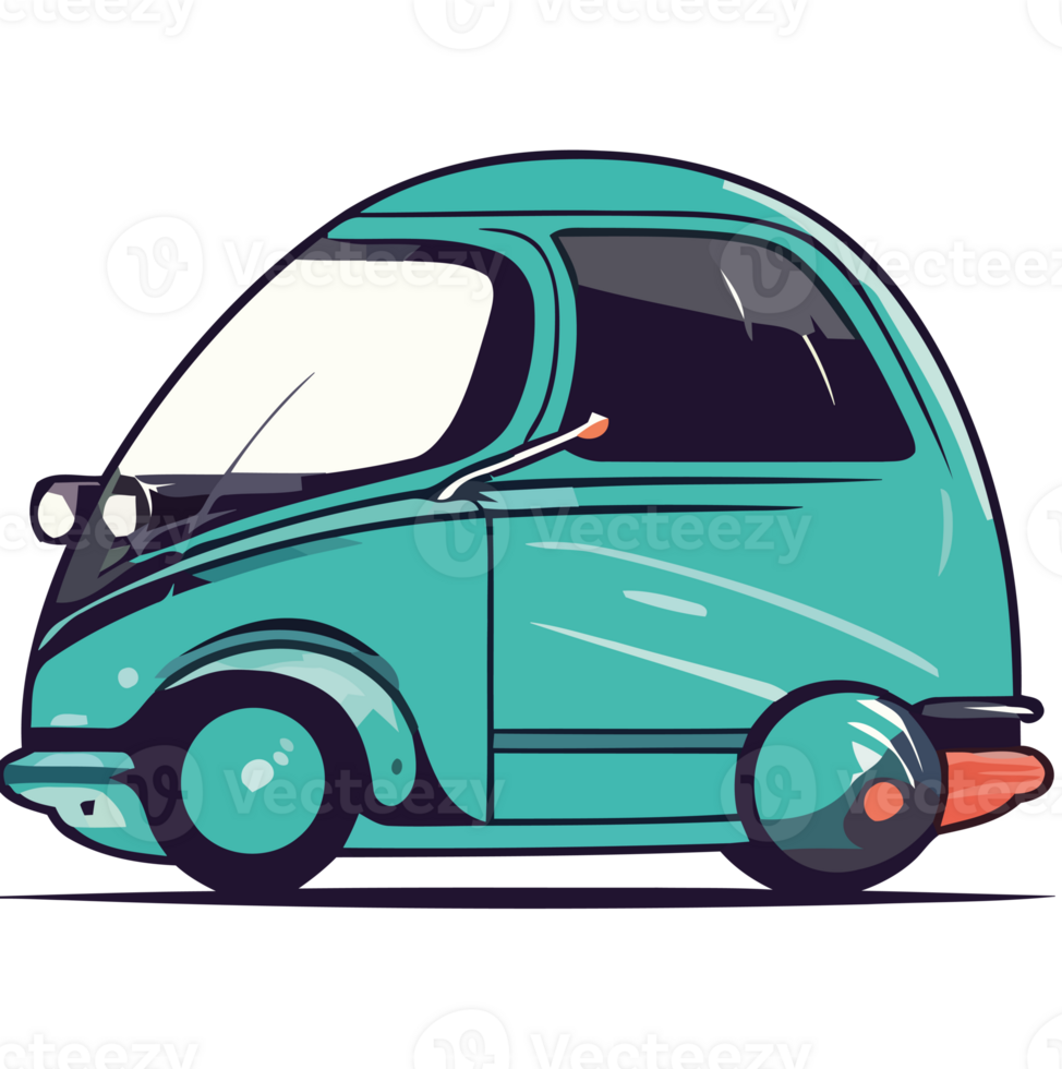 Cartoon car with a blue background png
