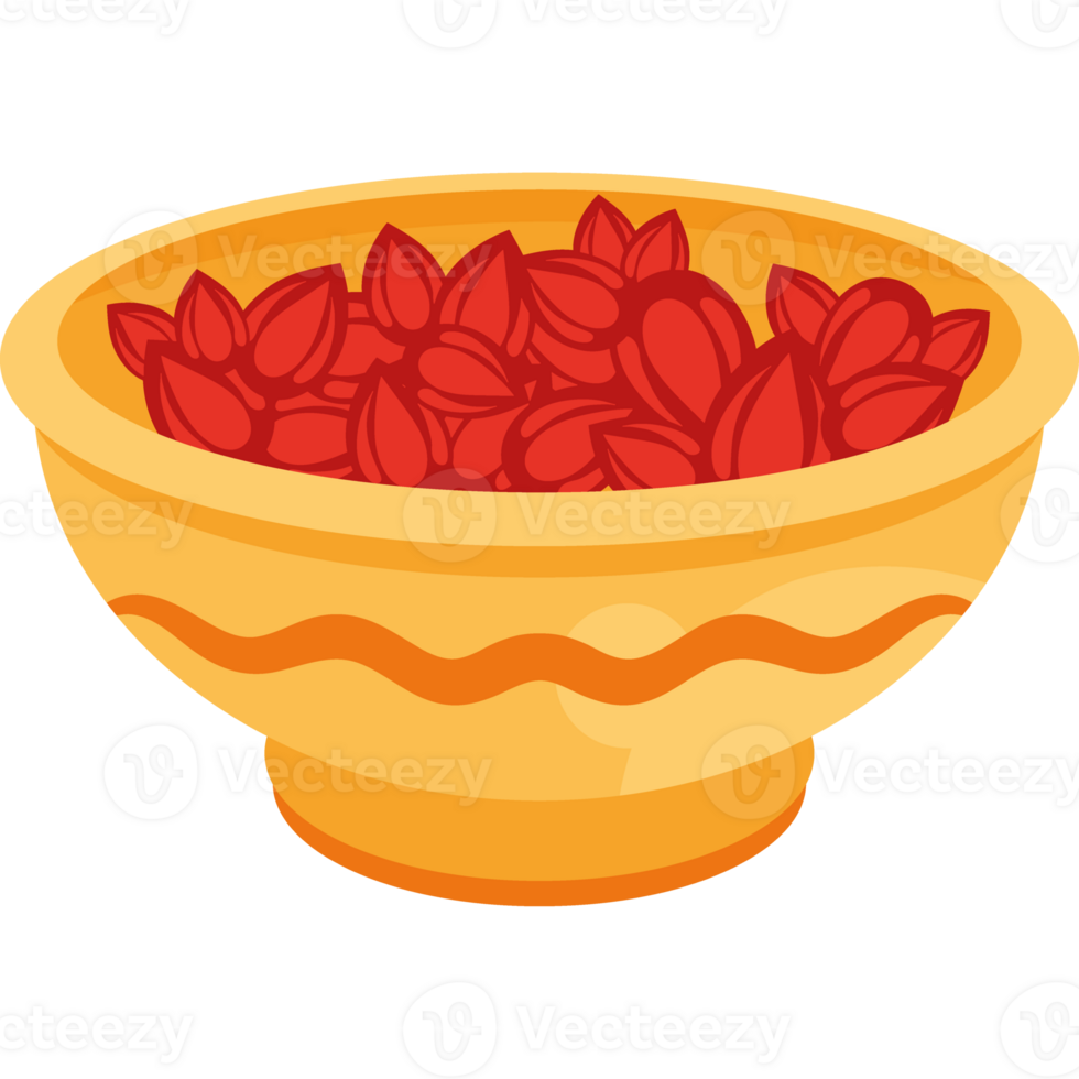 A bowl of red beans on a black background png
