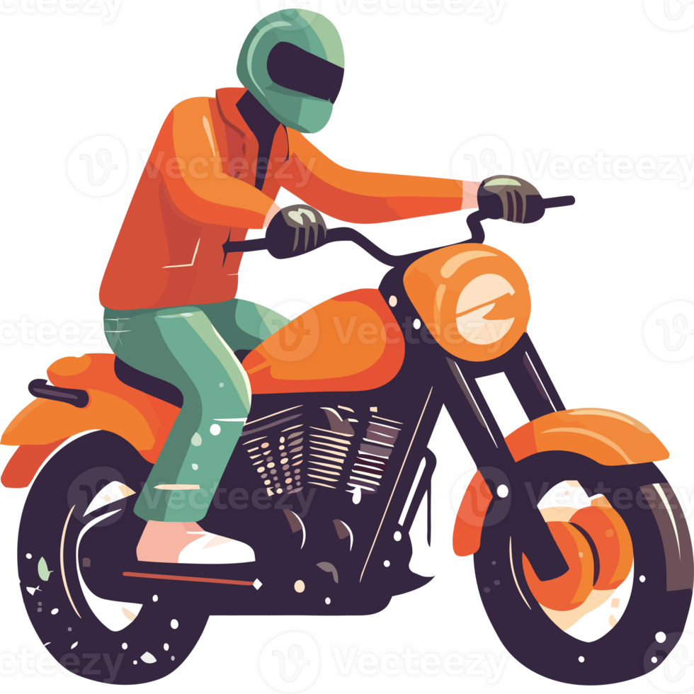 A man riding a motorcycle on a black background png