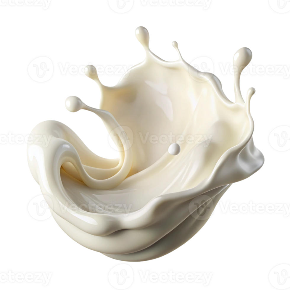 milk splashes or wave with drops and splatter isolated png