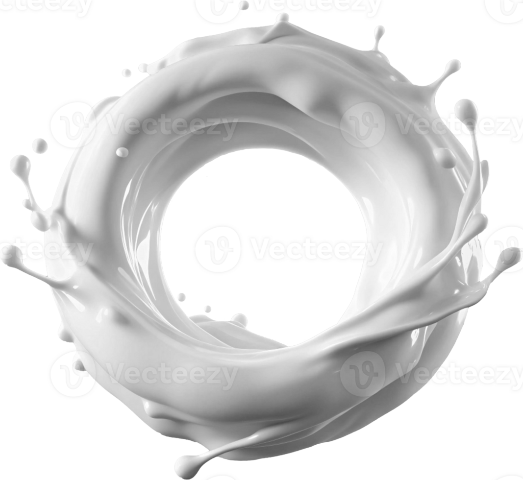 milk ring splashes. Isolated for banner ads png