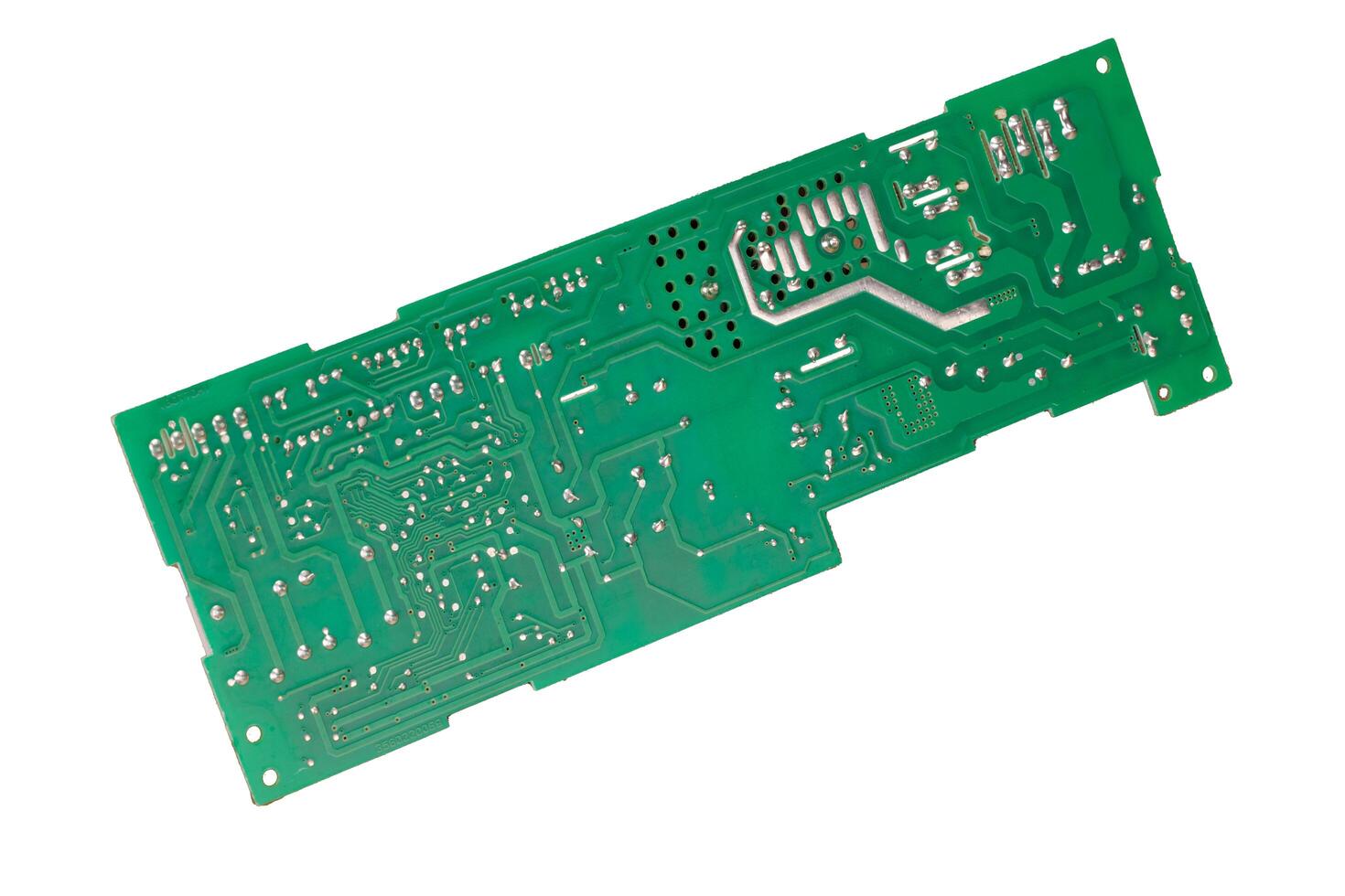 Green Circuit Board Isolated on White photo