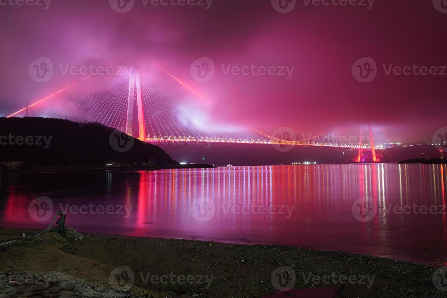 Yavuz Sultan Selim Bridge under fog in Istanbul, Turkiye photo