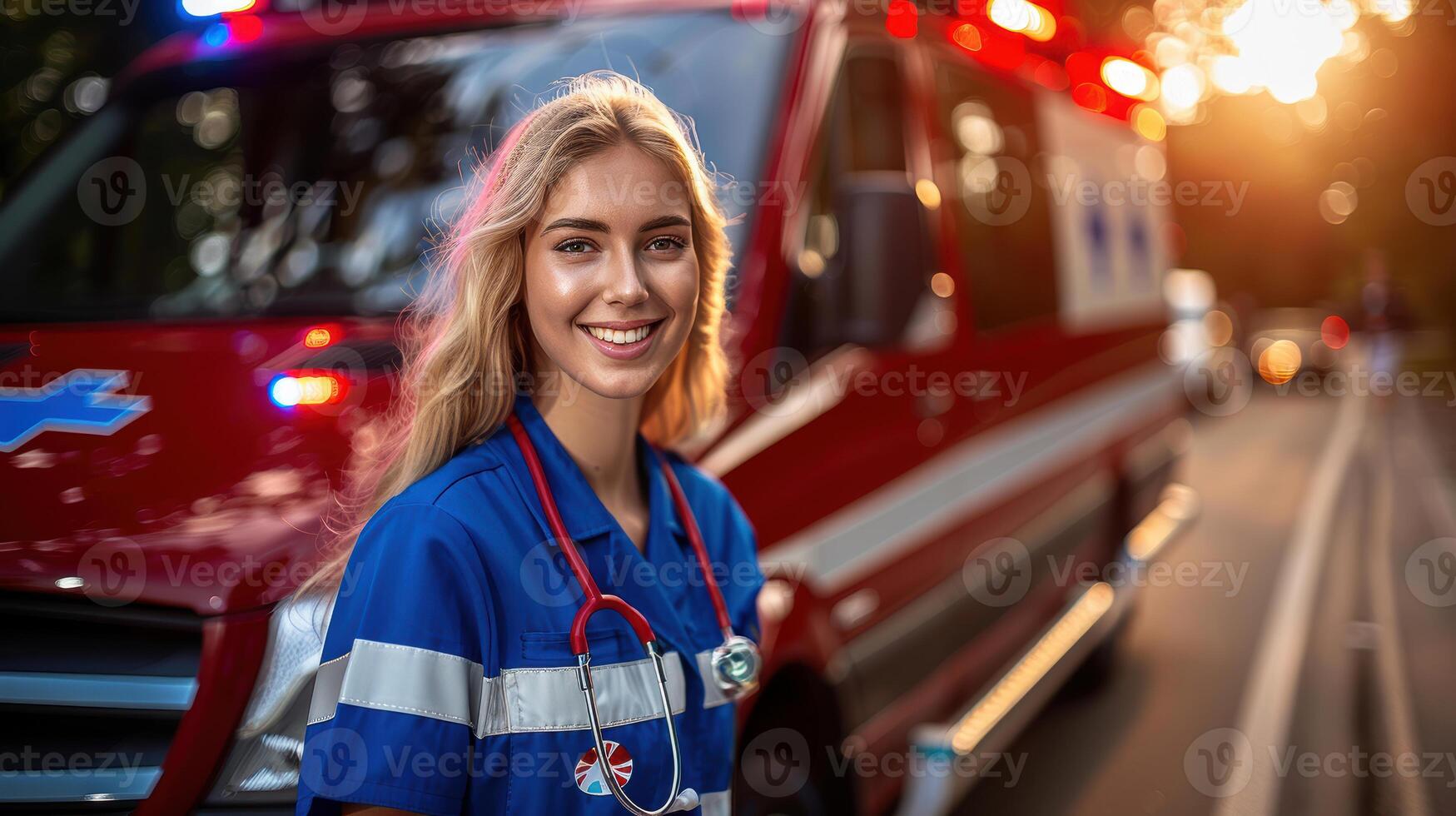 Generated imagWoman, nurse and smile for healthcare, medical or consultation and assistance. Happy female doctor in nursing check, inspection or prescription advice inside hospitale photo