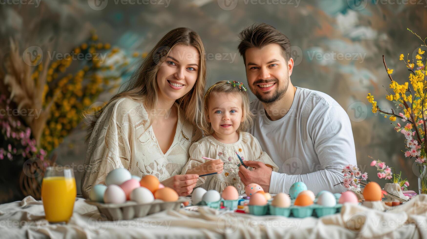 Fun, family home with love, support and laughing with parents and kid. photo