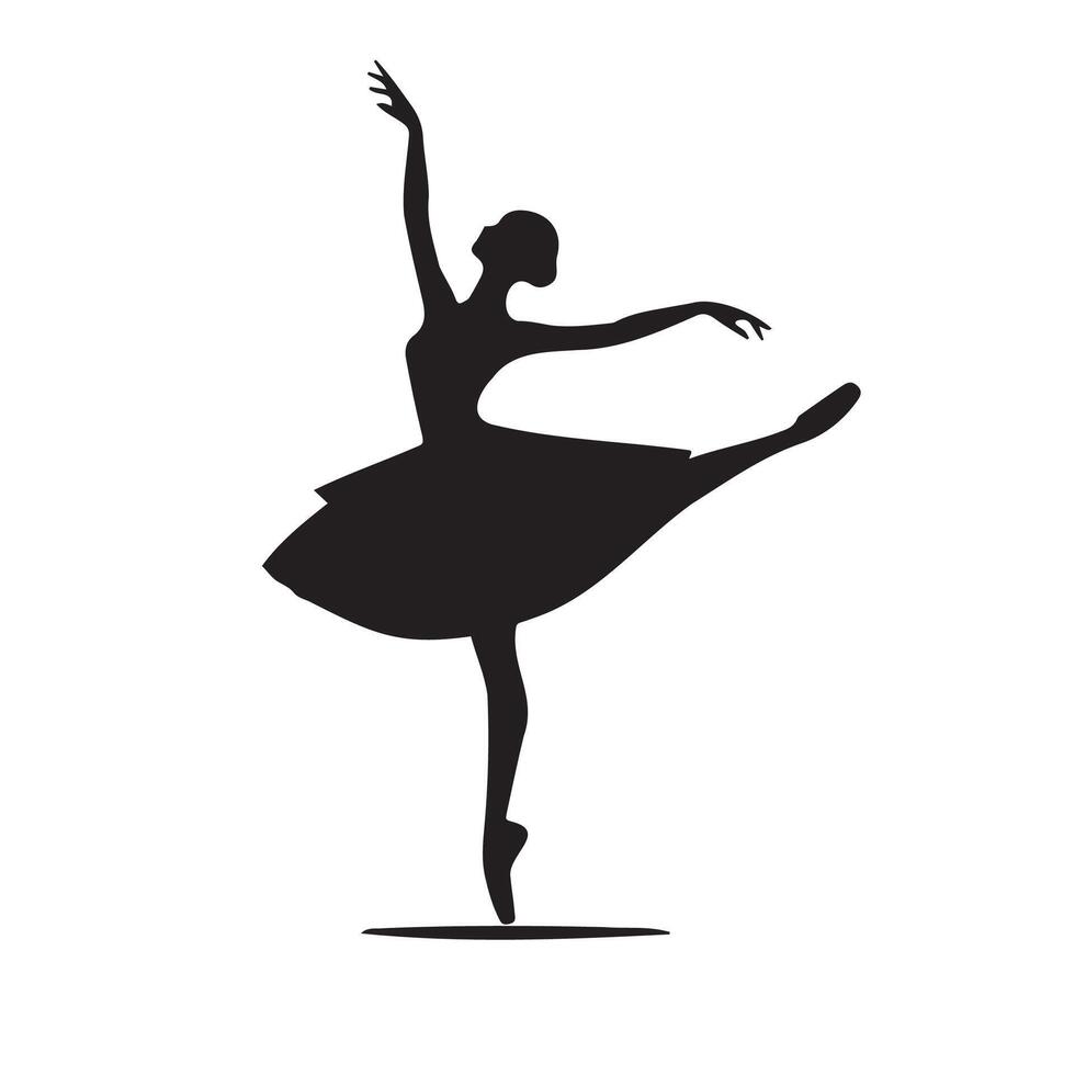 Silhouette Ballerina in Arabesque Position Illustration vector