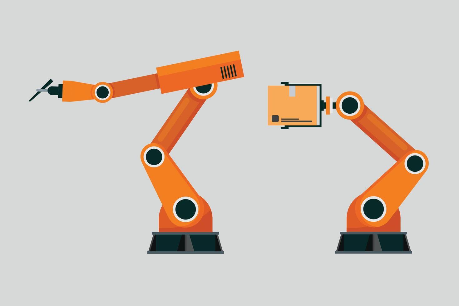 Industrial mechanical robotic arms vector