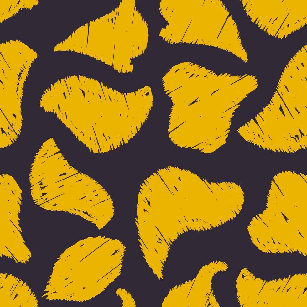 Ikat minimal abstract leaves pattern. Ikat whimsical all over abstract leaf seamless pattern. Watercolor ikat leaves pattern use for fabric, textile, home decoration elements, upholstery, etc. vector