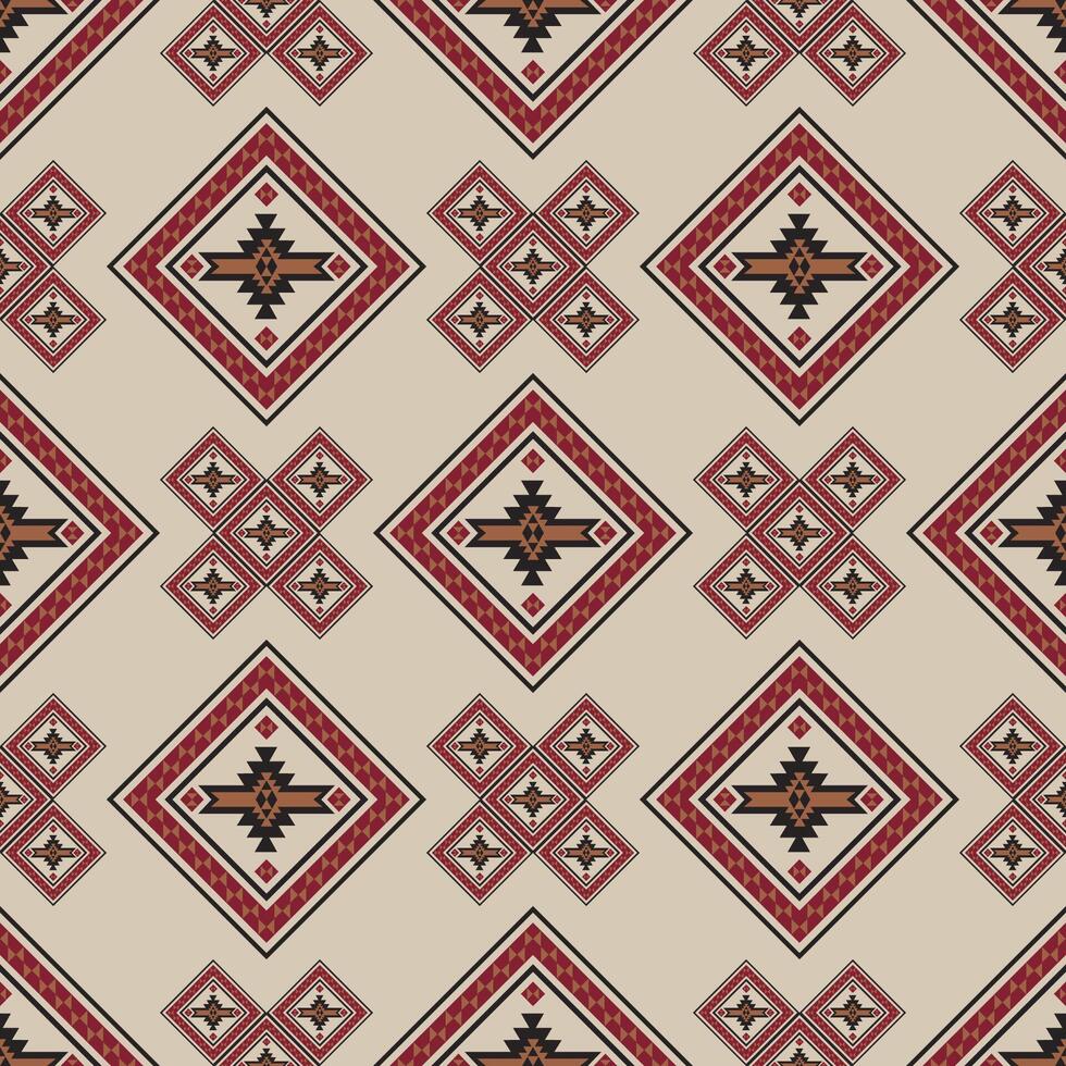 Aztec western geometric square pattern. Aztec southwestern geometric shape seamless pattern. Ethnic geometric pattern use for fabric, textile, home decoration elements, upholstery, wrapping. vector