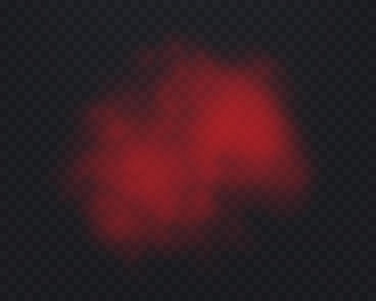 Realistic red smoke or haze. Magic fog, vapor. vector