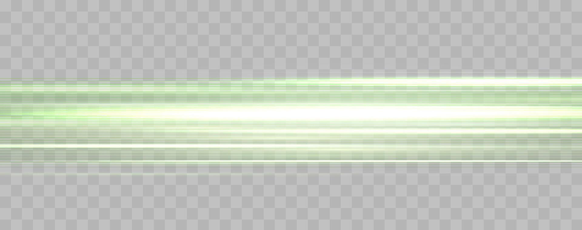Speed rays, velocity light neon flow, zoom in motion effect, green glow speed lines, colorful light trails, stripes. vector