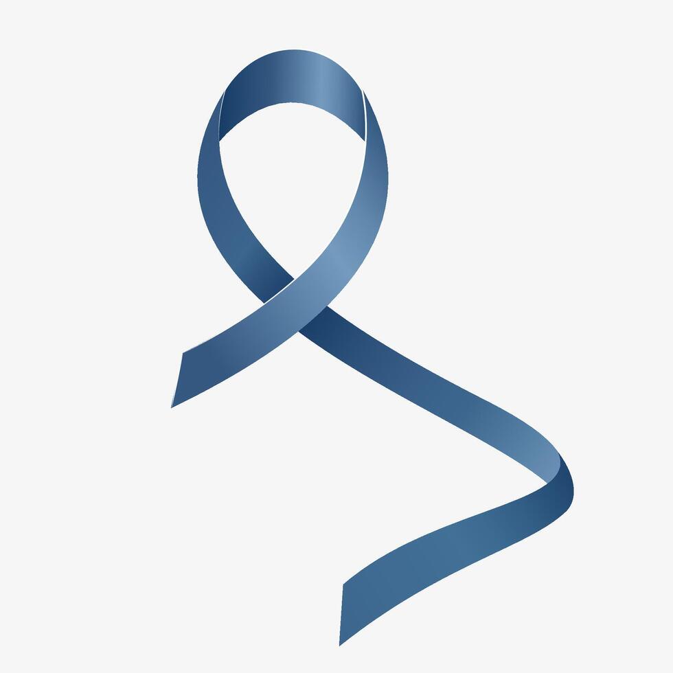 Blue jeans ribbon awareness Congenital and Genetic Diseases. Isolated on white background. vector