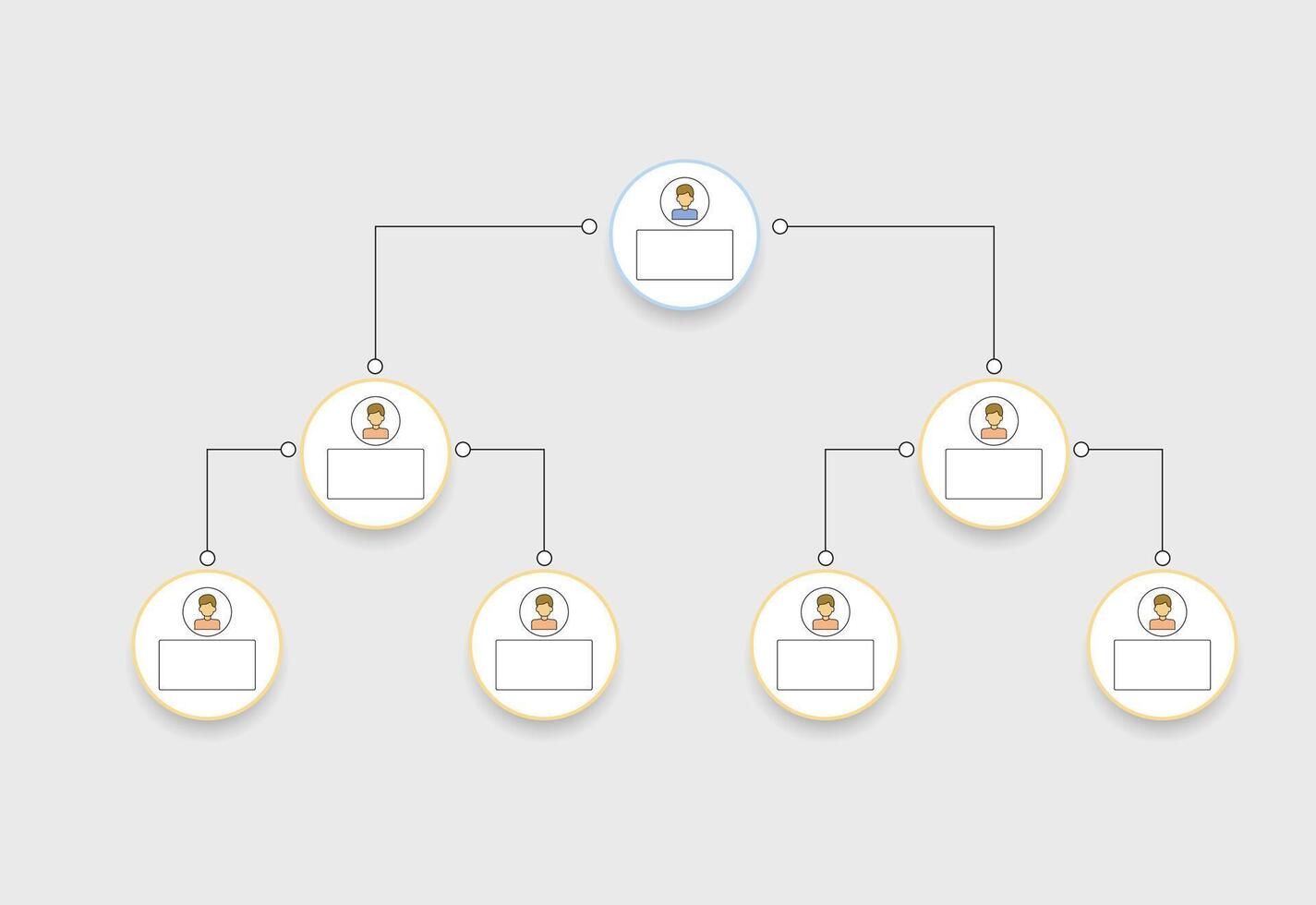Organization Chart Infographics with People Icon and Abstract Line, Business Structure, Hierarchy of employees, org Illustration. vector