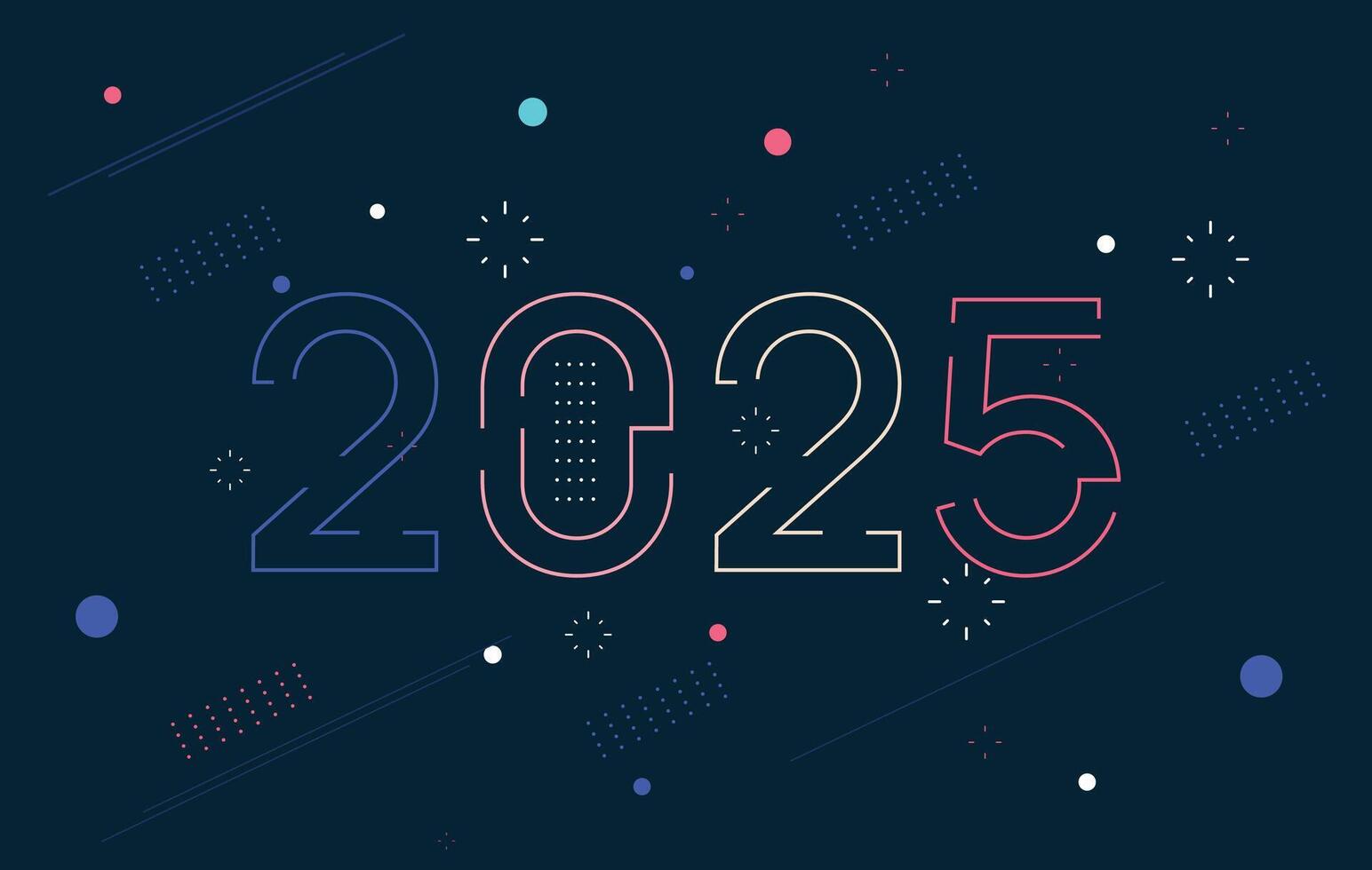 2025 New Year celebration abstract background design vector