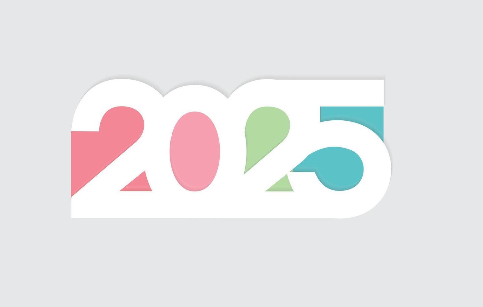 2025 logo design. Happy New Year colorful and trendy new year 2025 design template. vector