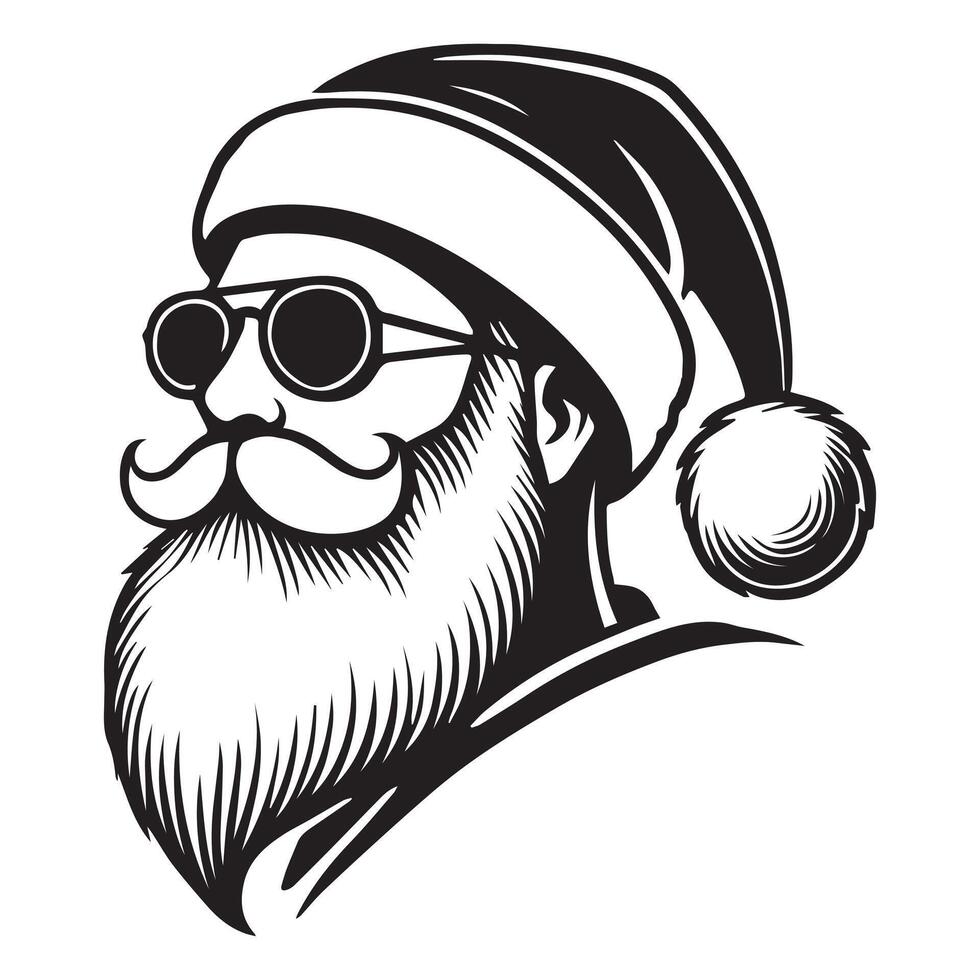 Santa claus with sunglasses and beard vector