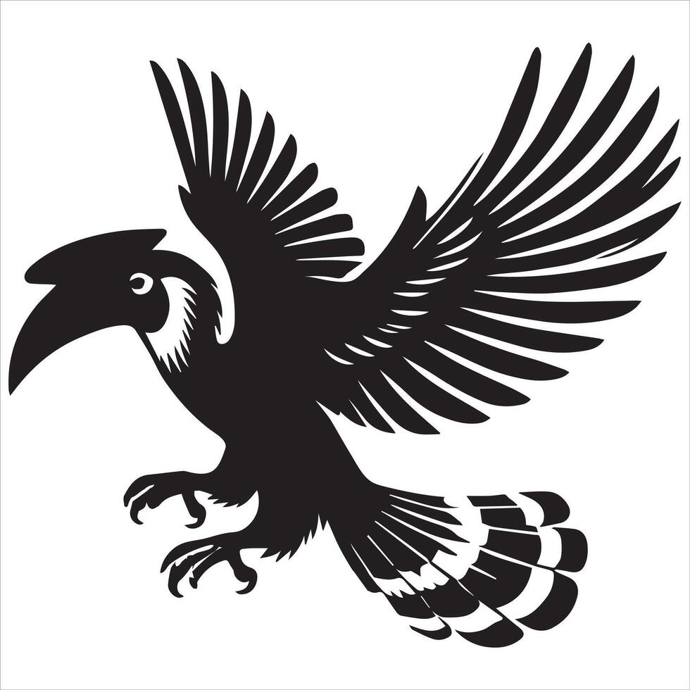 A black and white image of a toucan vector