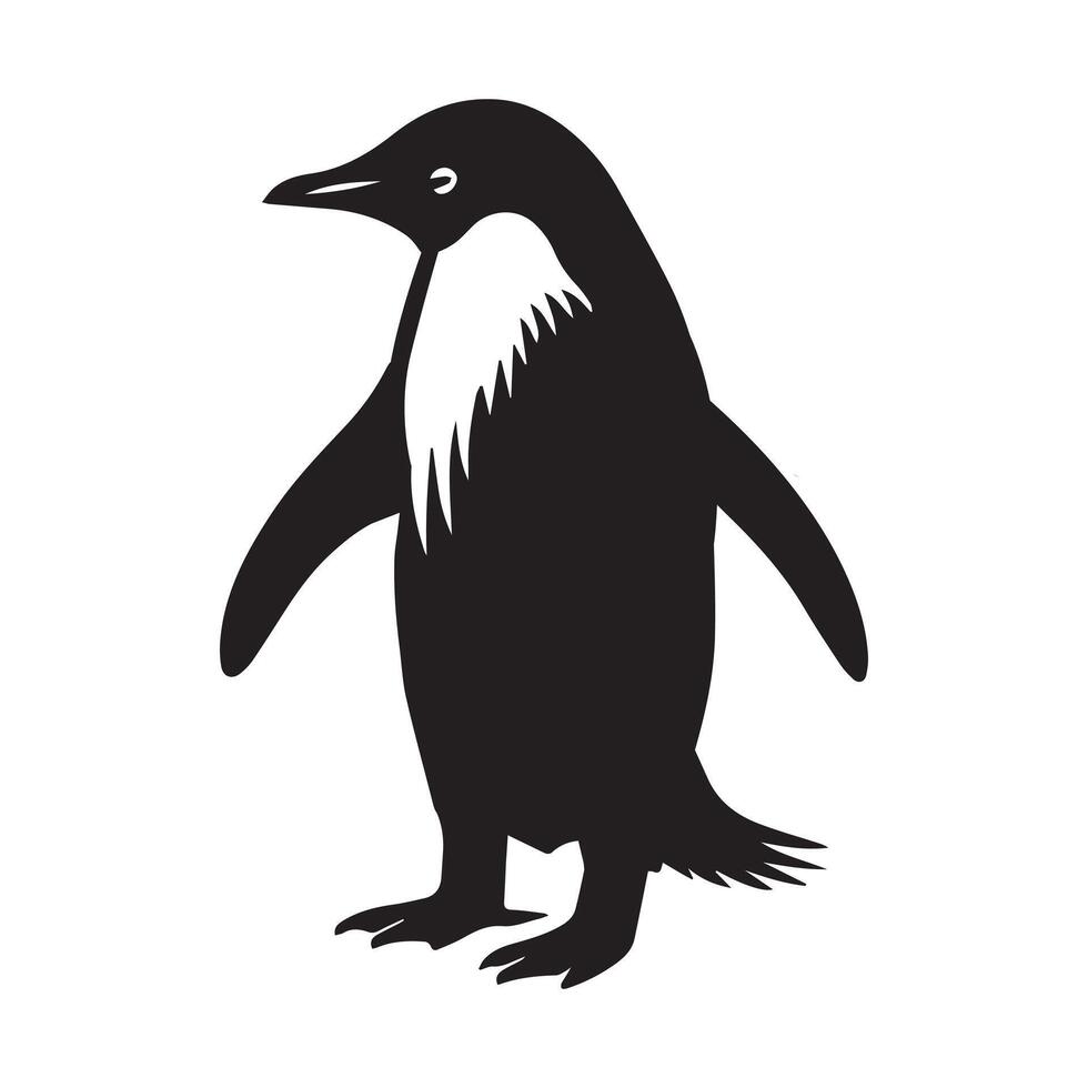 A penguin is standing in front of a white background vector