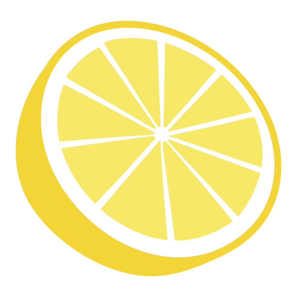 A lemon slice is shown on a white background vector