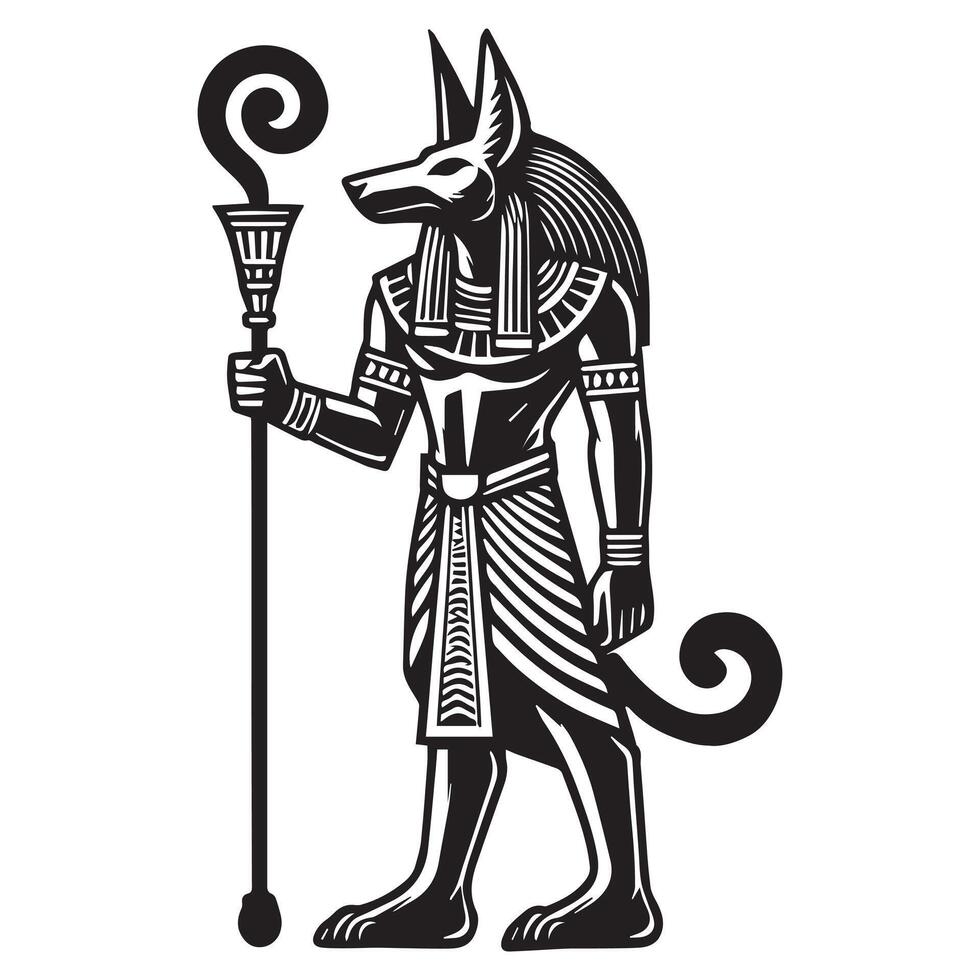 Anubis egyptian god of the dead illustration vector