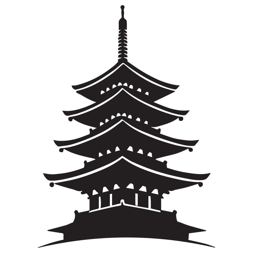 Japanese pagoda illustration vector