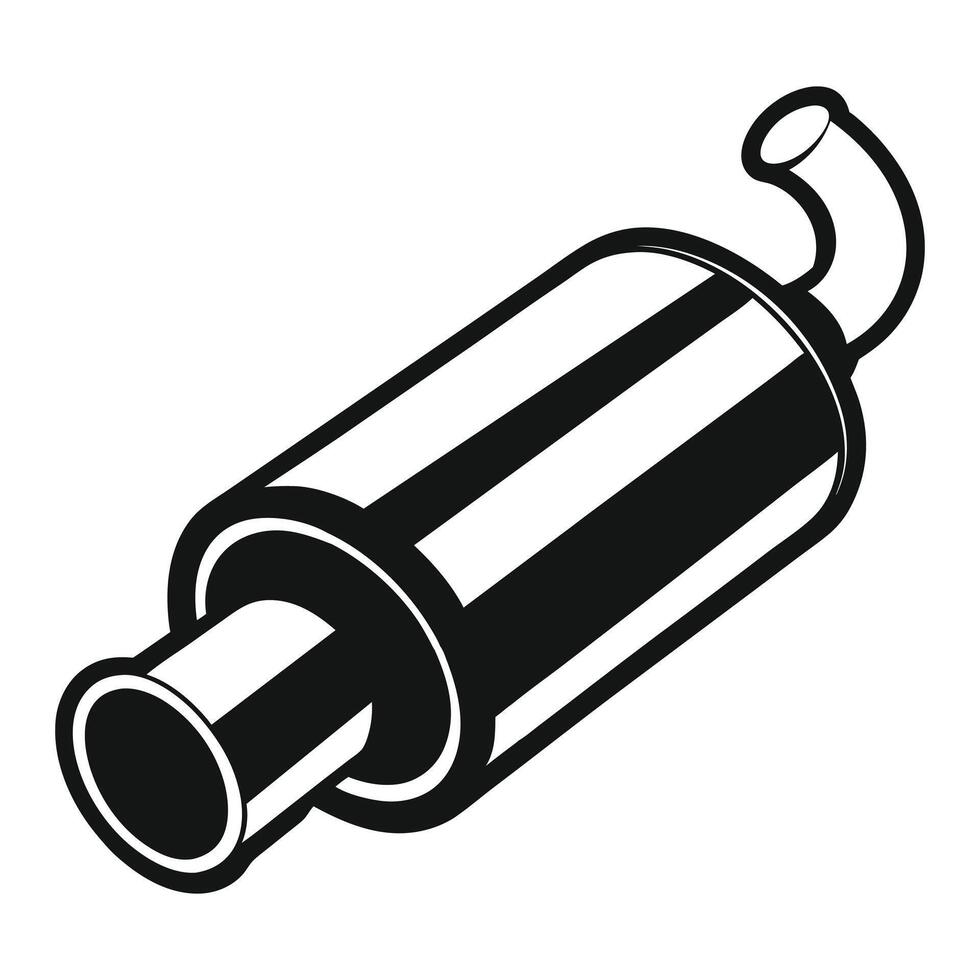 A black and white illustration of a muffler vector