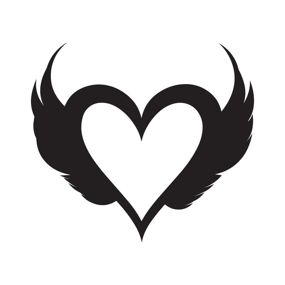 Heart with wings illustration vector