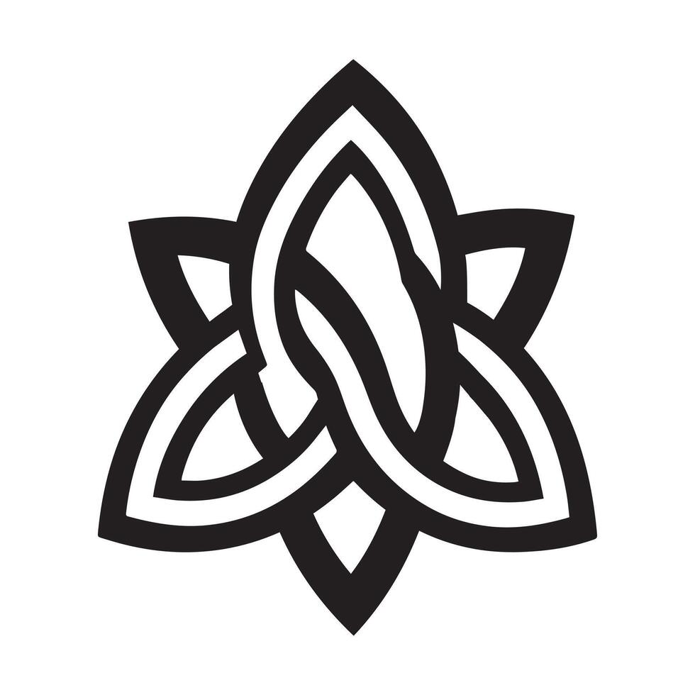 A celtic knot logo with a flower in the middle vector