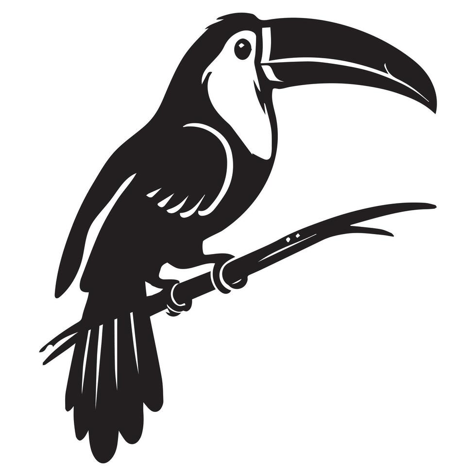 Toucan bird on a branch illustration vector