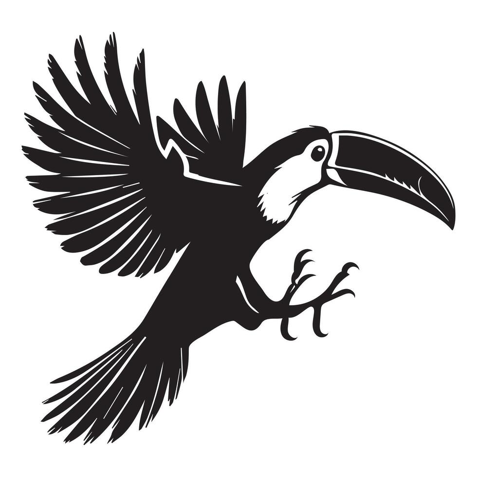 Toucan bird silhouette vector