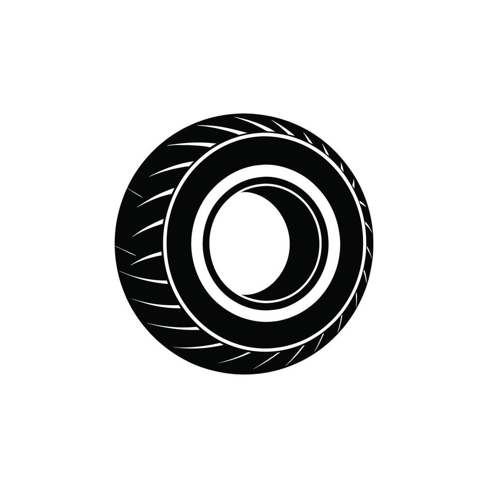 A black and white tire icon on a white background vector