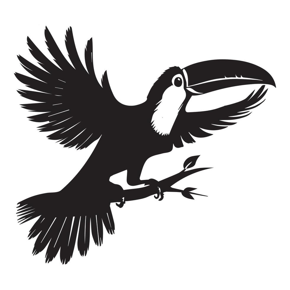 Toucan bird silhouette illustration vector