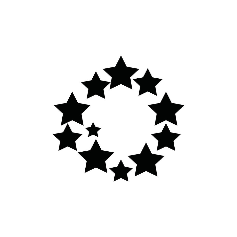 A circle of stars in black and white on a white background vector
