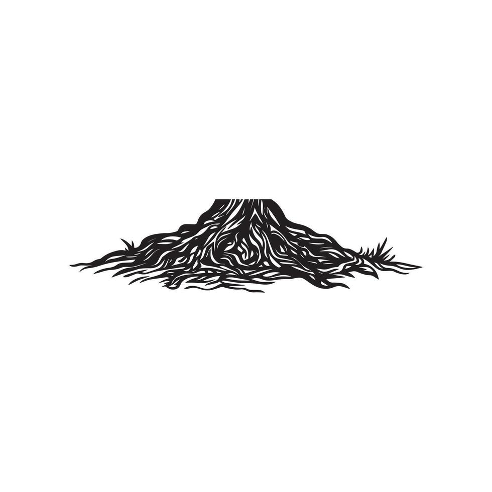 A tree with roots on a white background vector