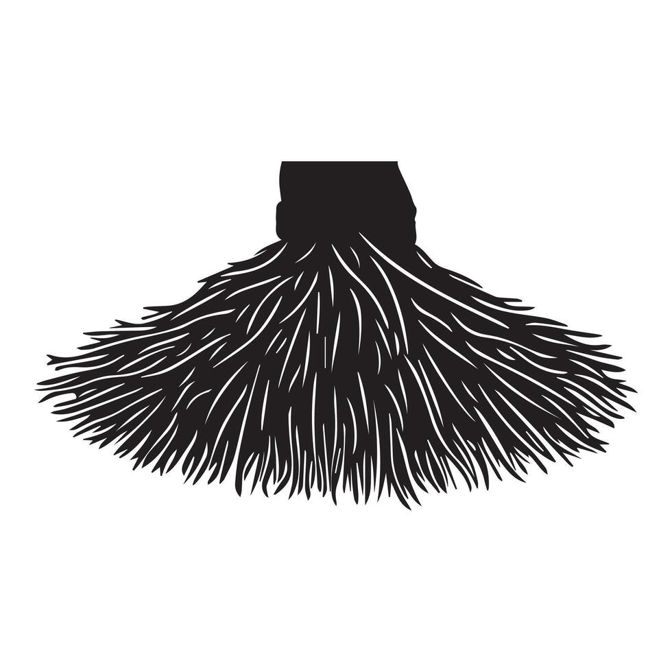 A broom with long hair on it vector