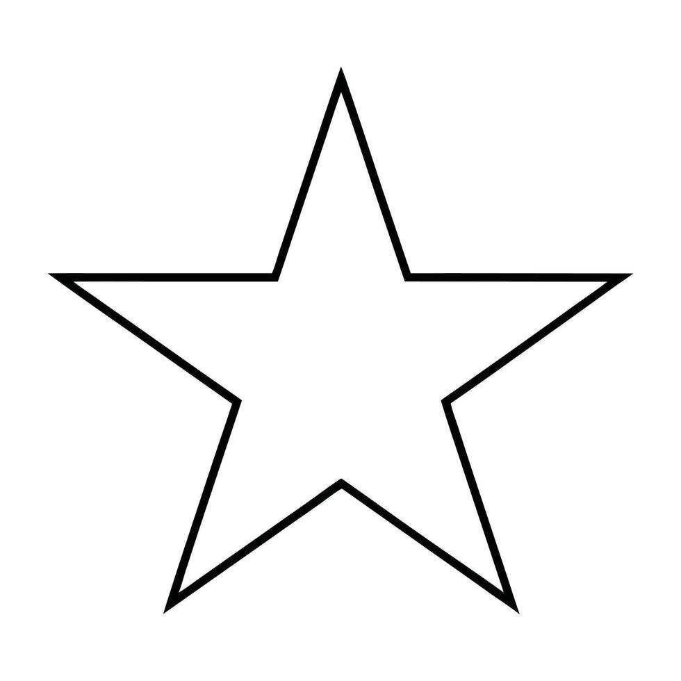 Star outline coloring page vector