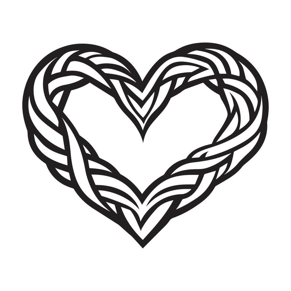 Heart in celtic knot style illustration vector