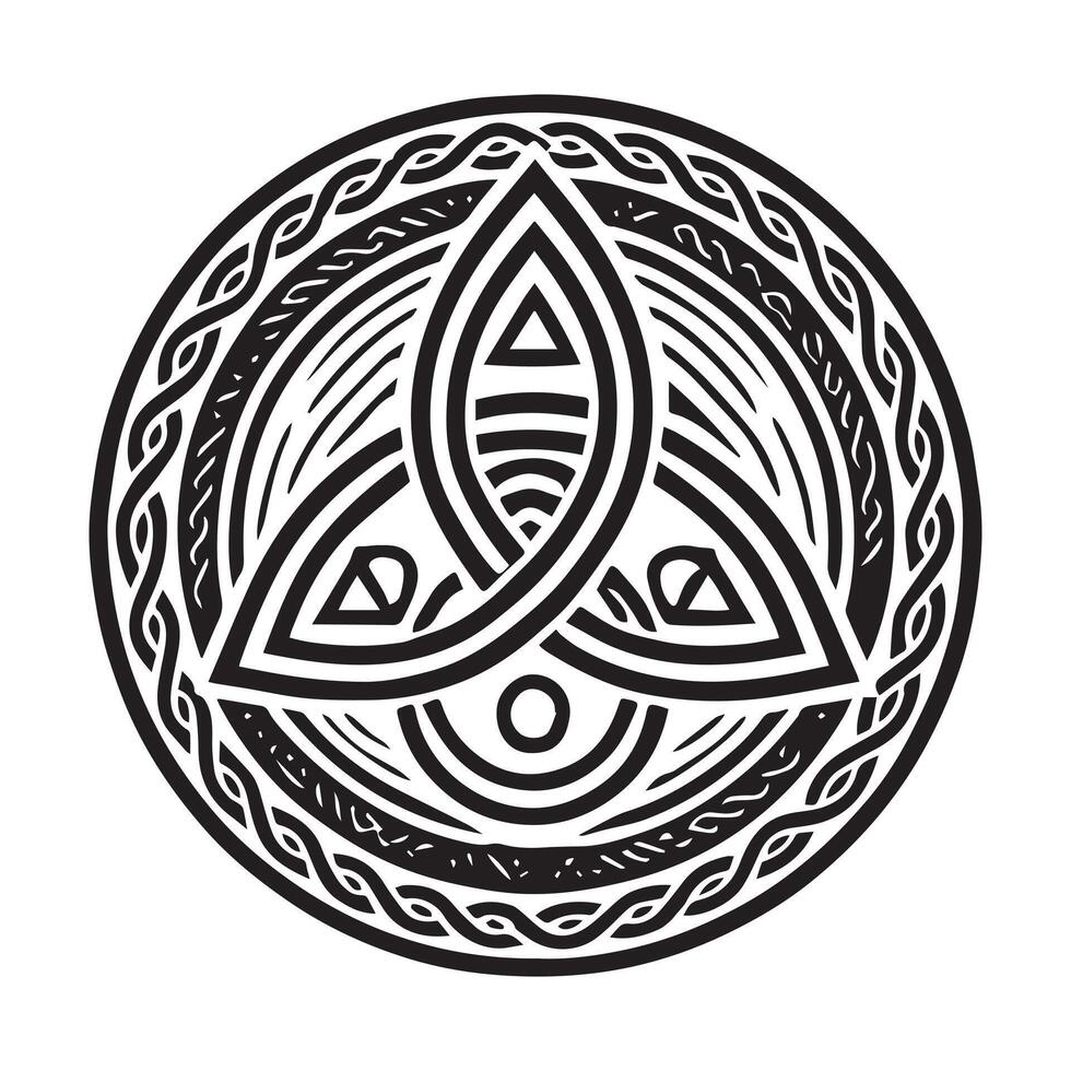 Celtic knot design in a circle vector