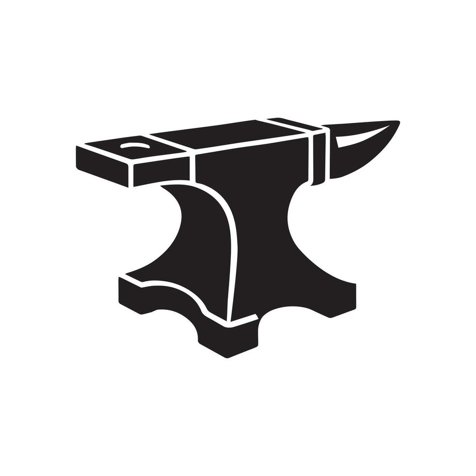 Medieval Anvil Clipart Design - Anvil illustration in black and white vector
