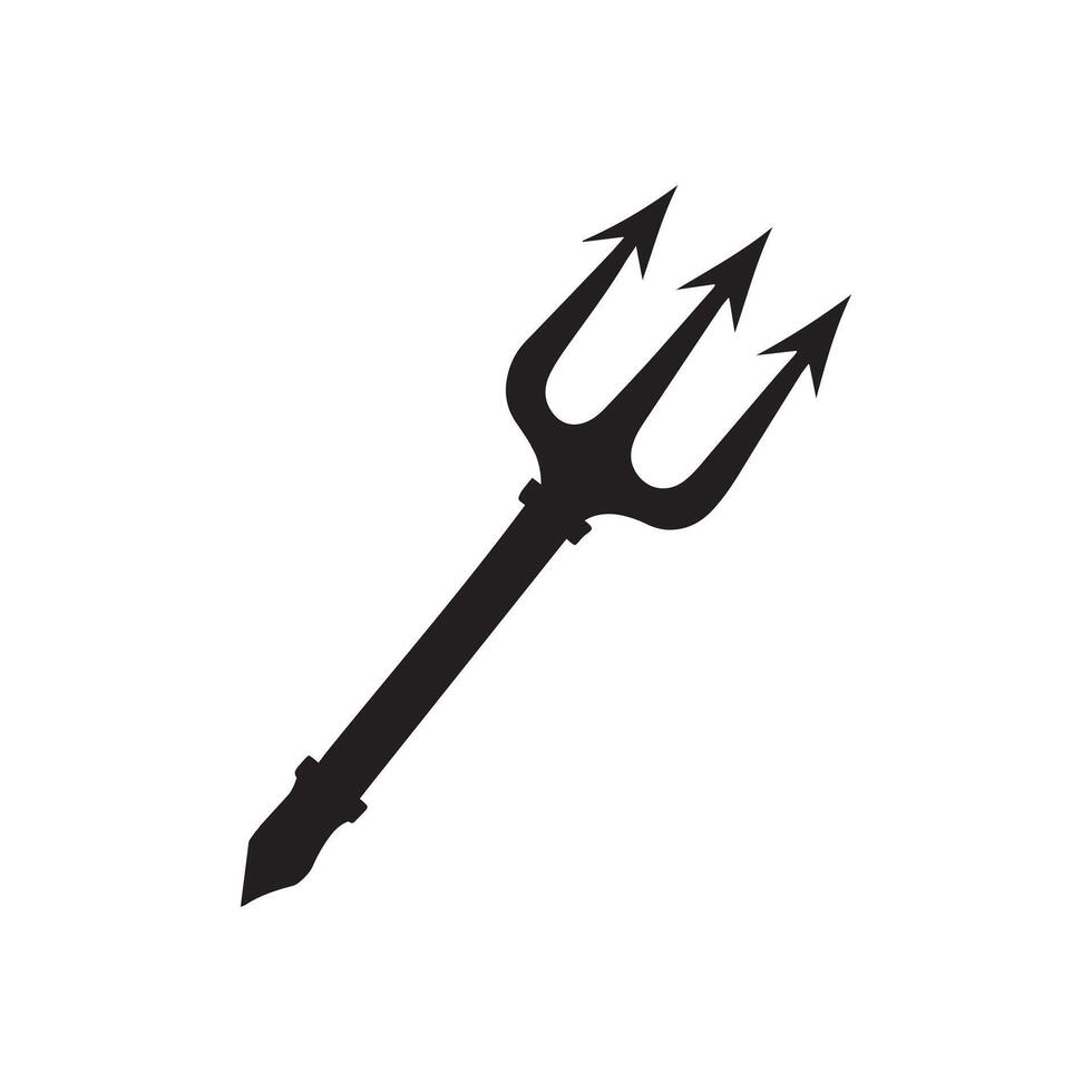 Pitchfork silhouette - Medieval Pitchfork Illustration in black and white vector
