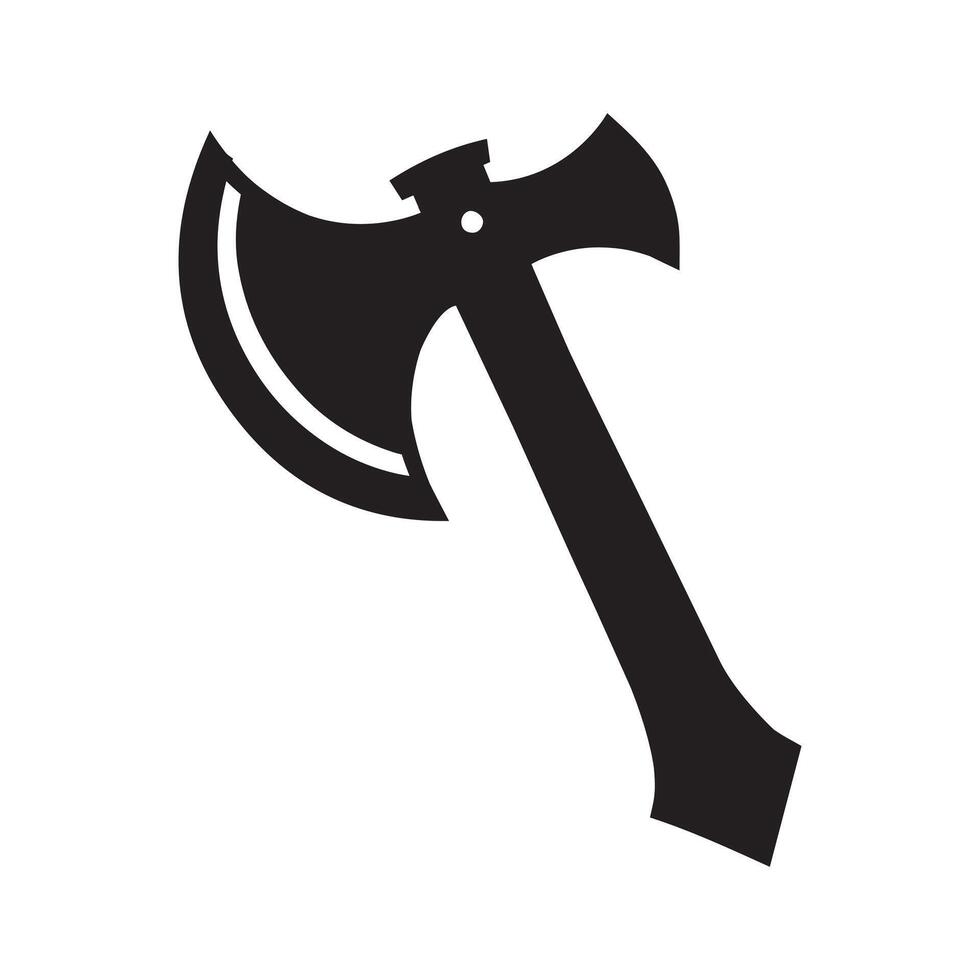 Medieval Axe Clipart Design - Axe illustration in black and white vector
