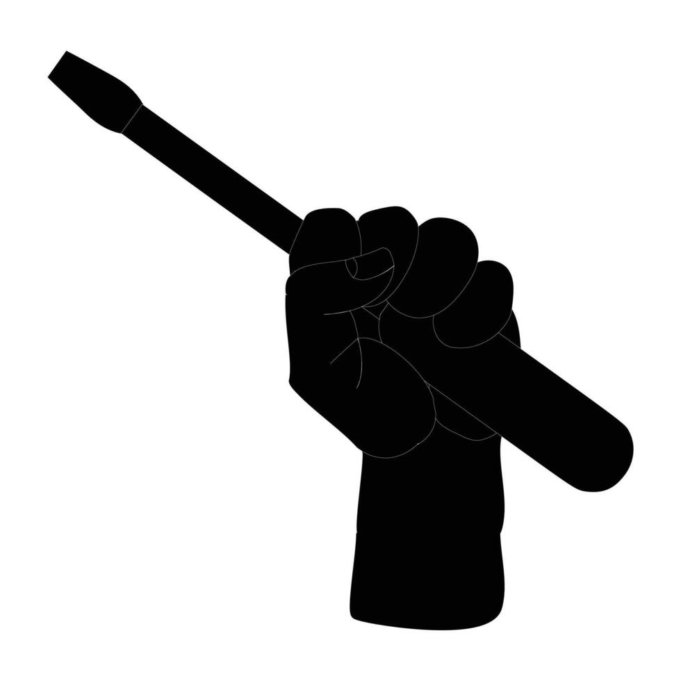 Hand holding screwdriver icon illustration graphic design, Labor Day concept vector