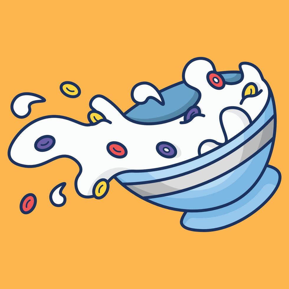 breakfast with cereal vector
