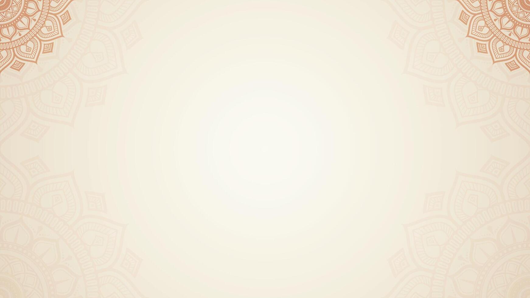 Simple Blank Traditional Artistic Mandala Plain Horizontal Background with Subtle Colors vector