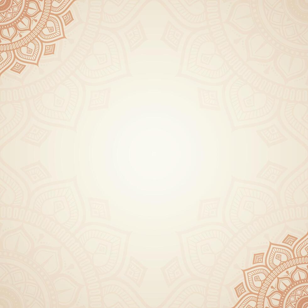 Simple Blank Vintage Mandala Square Background with Detailed Petals Patterns vector