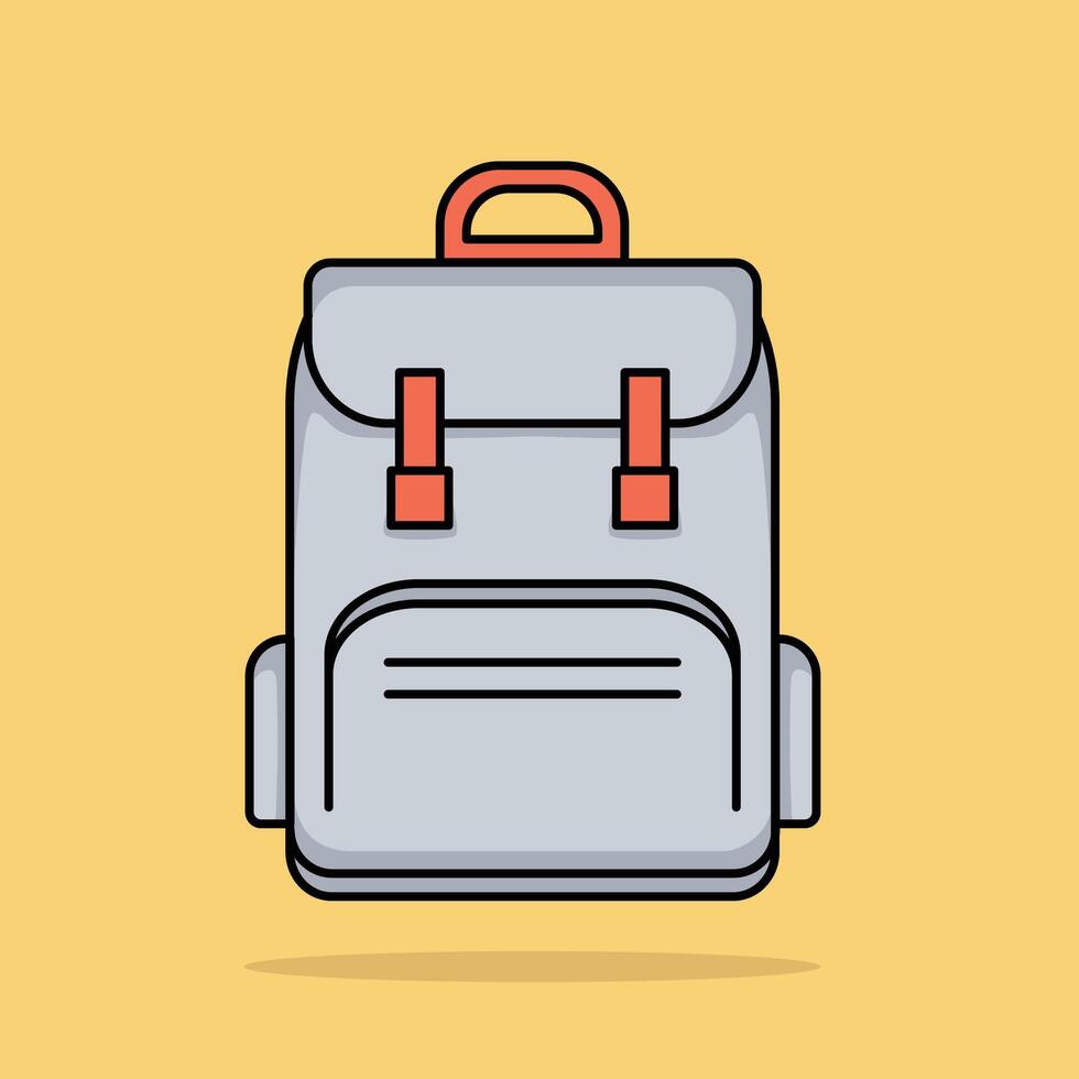 school backpack 3 in 1 with a red strap in flat style design vector