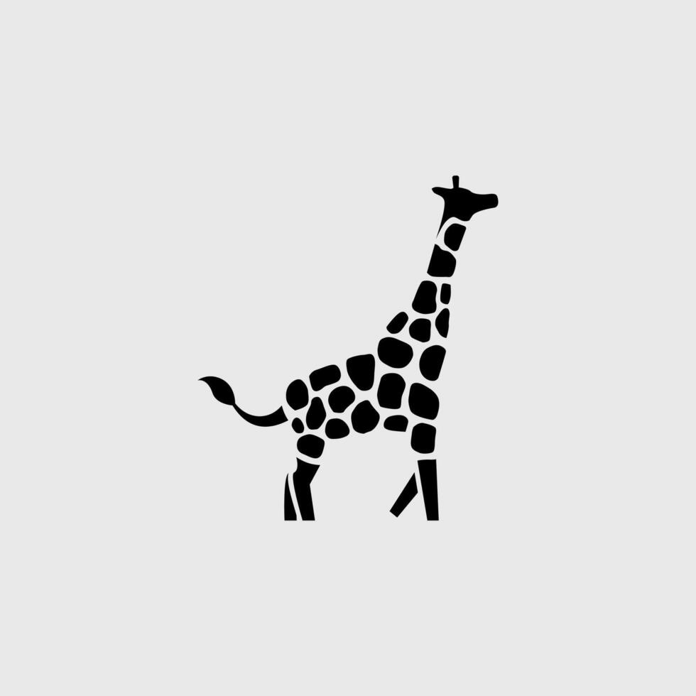 giraffe silhouette logo with abstract fur pattern vector