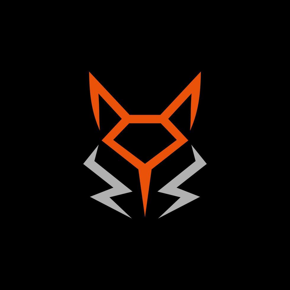 fox head logo with abstract lines vector