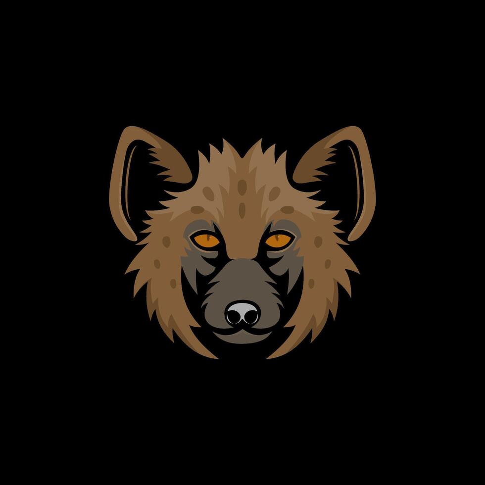 abstract hyena head logo with black background vector