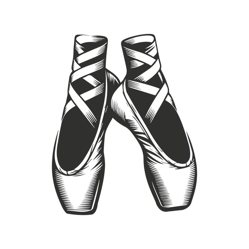 Dance of Perfection Pointed Ballet Shoes Design vector